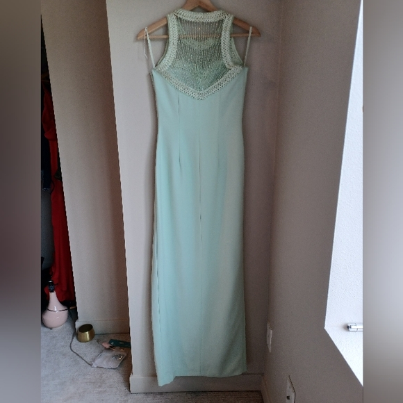 Vintage Alyce Designs Mint Green Beaded Gown - Picture 9 of 12